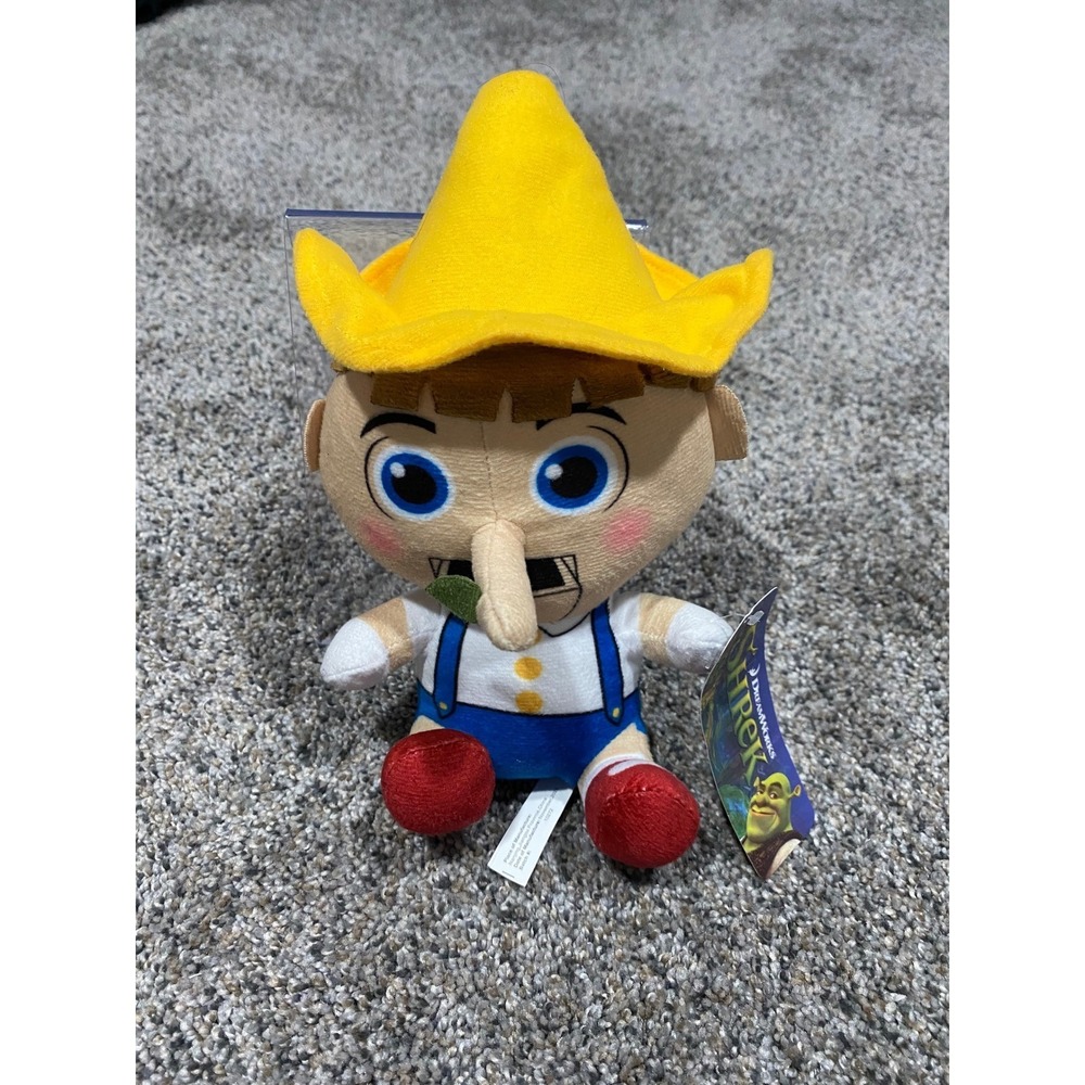 DreamWorks Shrek Pinocchio Big Head Plush 7 Inch Stuffed Animal Toy NWT